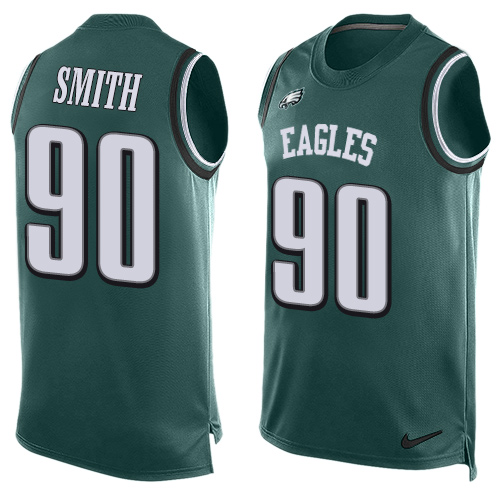 Men's Limited Marcus Smith II Nike Jersey Midnight Green - #90 Player Name & Number Tank Top NFL Philadelphia Eagles